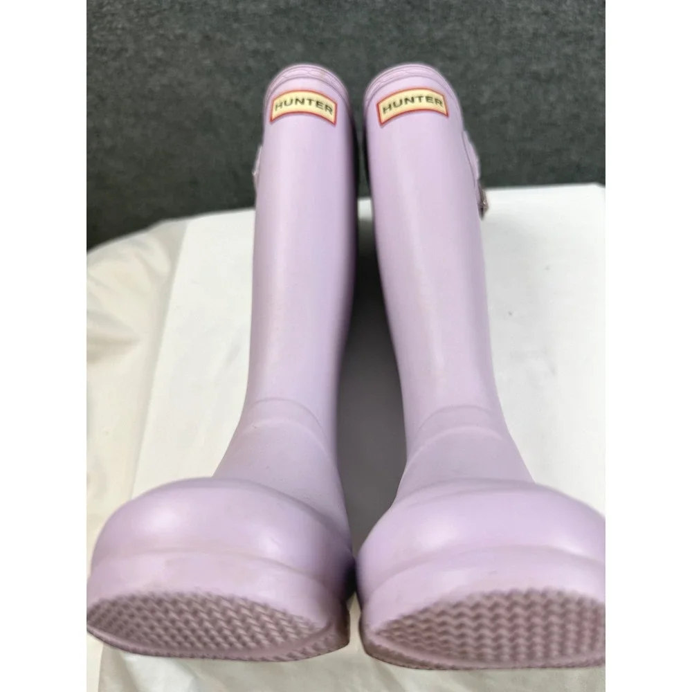 Hunter Orig Tall Rain Boots Lavender Pastel Purple Waterproof Girls Sz 2 Lit Kid